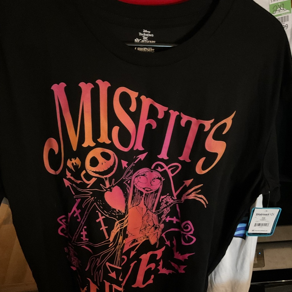 Disney Misfits in Love Nightmare Before Christmas Gradient Logo Graphic Tee New